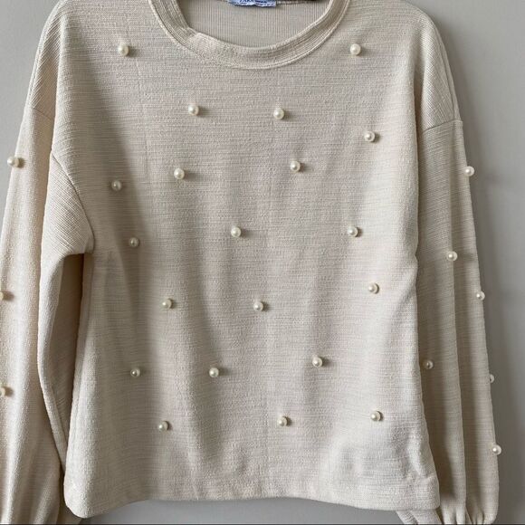 ZARA-PEARL Textured Balloon Sleeve Pullover (Medium) - Picture 8 of 10
